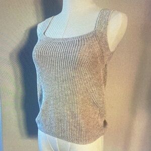 Women's Beige Knit Tank Top